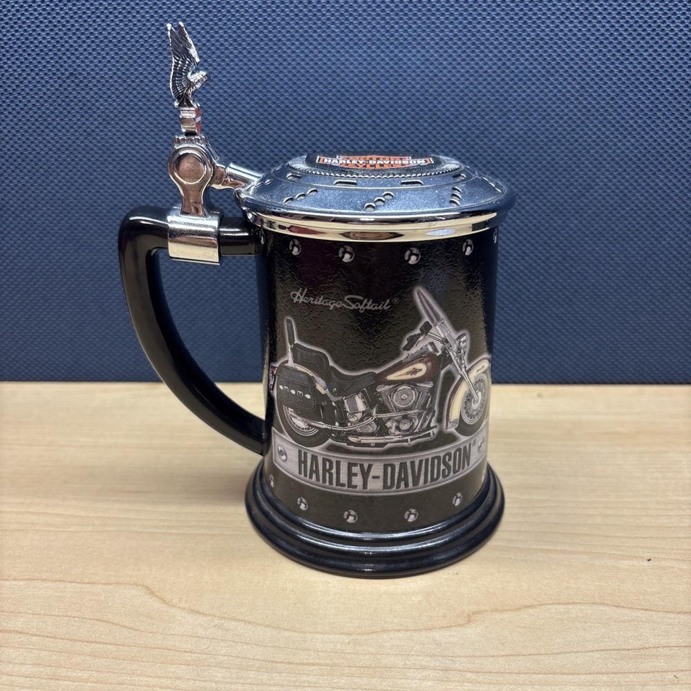 VTG 2000 Harley Davidson Franklin Mint Heritage SoftailClassic Collector Tankard